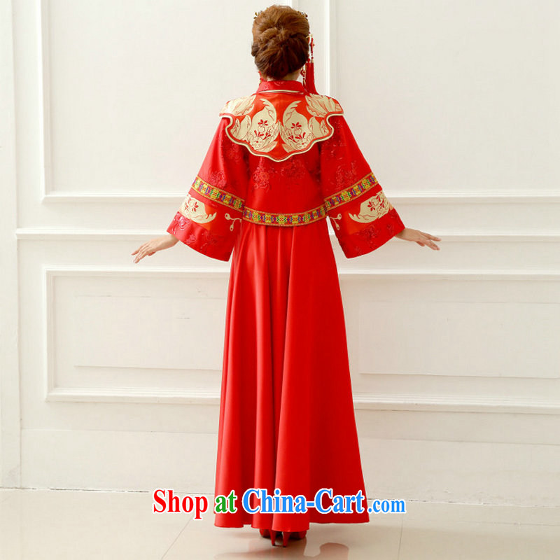 There's a bridal gown red Chinese Antique serving toast marriage long-sleeved Chinese Soo Wo service pregnant women to wear XS 1013 red L, it's a, and shopping on the Internet