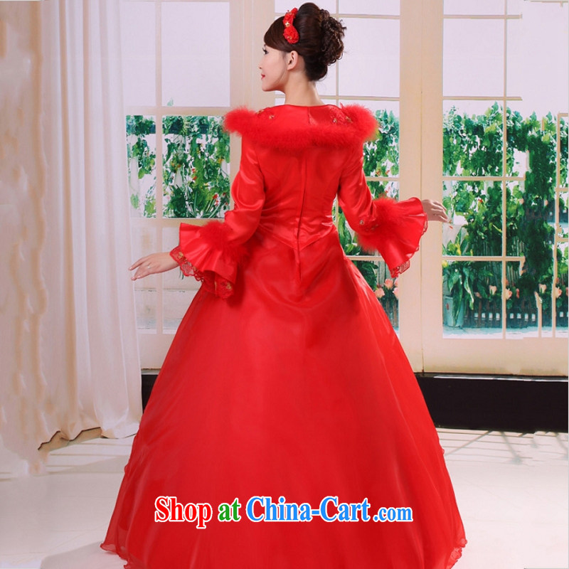 Yong-a stunning and elegant atmosphere, 2015 winter clothes folder cotton wedding dresses long-sleeved winter, wedding dresses red 4026 Red. size is not final, and Yong-yan good offices, shopping on the Internet