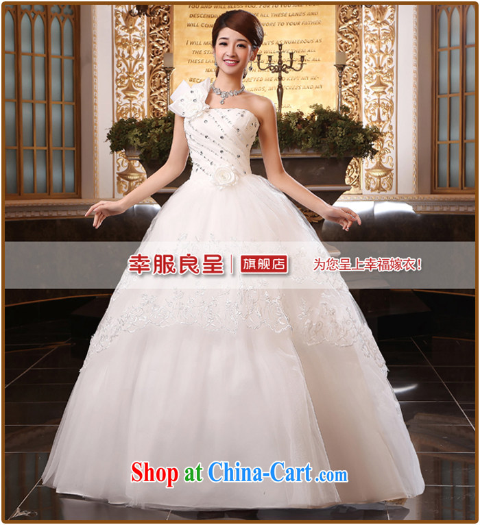 A good service is 2015 new bride single shoulder wedding dresses Princess sweet shaggy with larger custom white XL pictures, price, brand platters! Elections are good character, the national distribution, so why buy now enjoy more preferential! Health