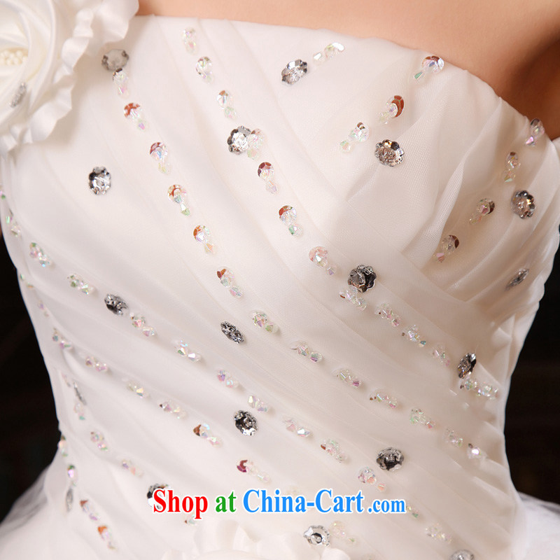 A good service is 2015 new bride single shoulder wedding dresses Princess sweet shaggy with larger custom white XL, good service, and, shopping on the Internet
