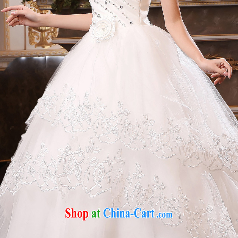 A good service is 2015 new bride single shoulder wedding dresses Princess sweet shaggy with larger custom white XL, good service, and, shopping on the Internet