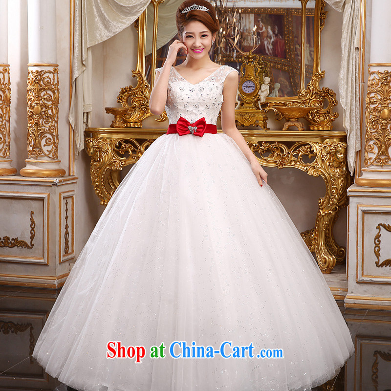 A good service is 2015 new marriages and stylish shoulders V collar red butterfly butterfly with shaggy dress wedding white XXL, good service, and, shopping on the Internet