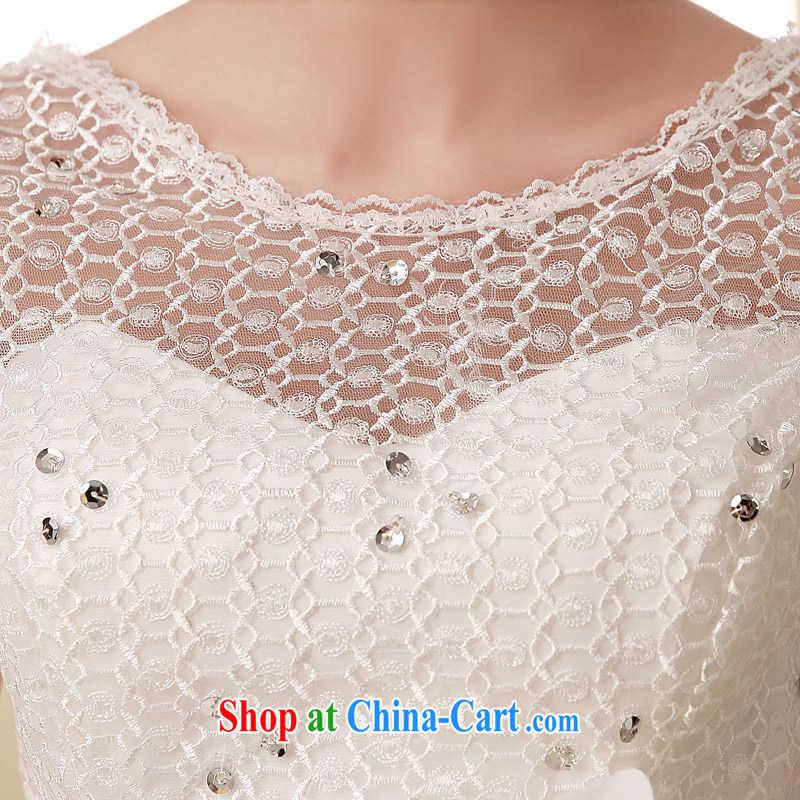 A good service in 2015, the princess bride a shoulder with back exposed lace graphics thin wedding dresses custom white 4 XL, good service, and, on-line shopping