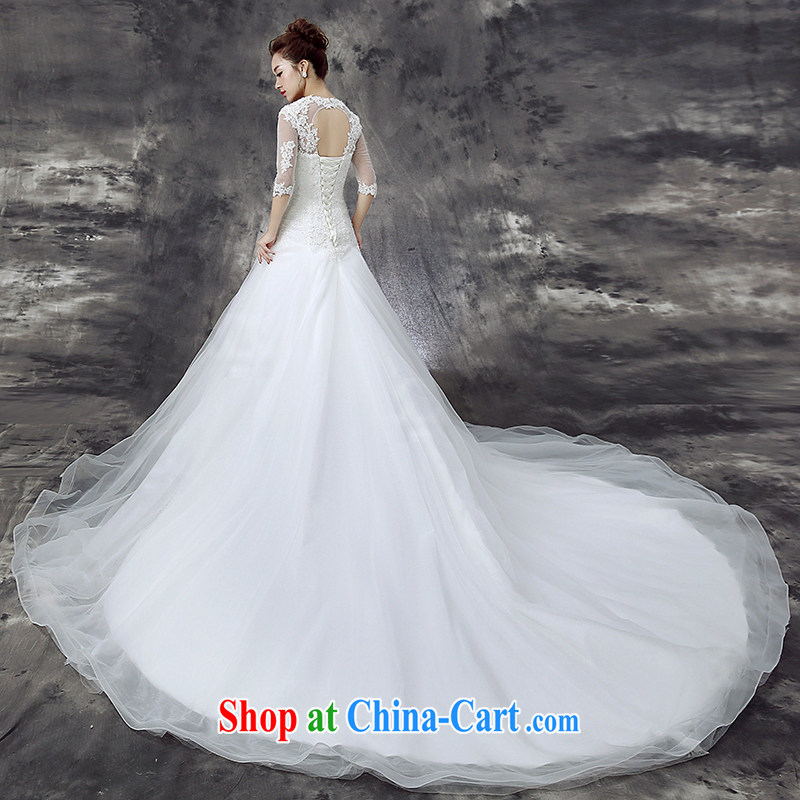 Dream of the day wedding dresses new 2015 bridal lace cuff in cultivating Deluxe long-tail with wedding 1773 white tail, M 2.0 feet around his waist, and dream of the day, shopping on the Internet