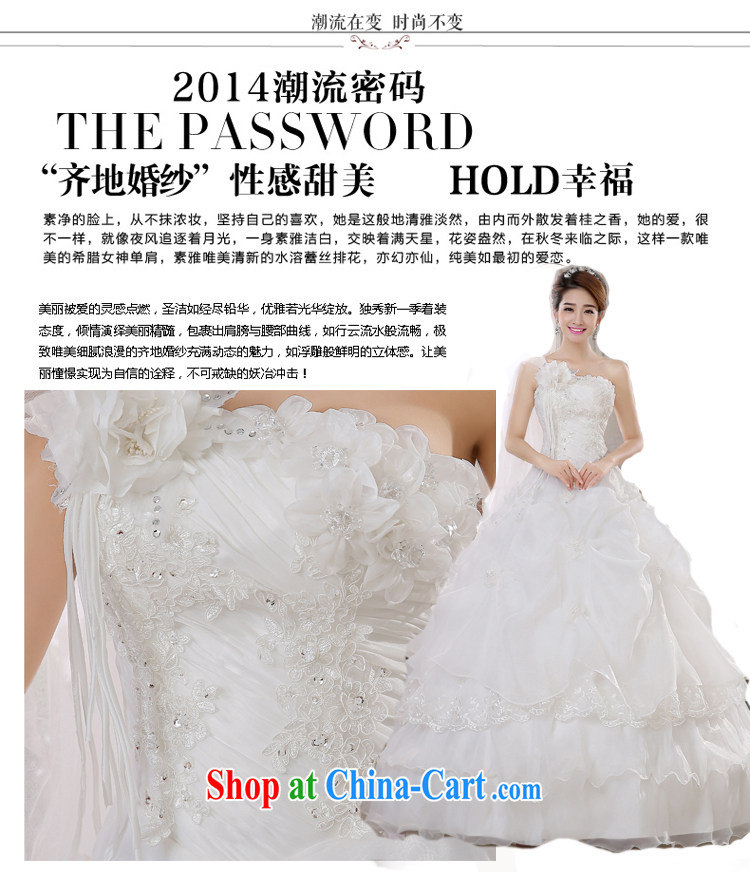 Rain is still clothing bridal 2015 marriage new white dresses and stylish high-end-style single shoulder flowers parquet drill Korean-style with wedding HS 883 white L pictures, price, brand platters! Elections are good character, the national distribution, so why buy now enjoy more preferential! Health