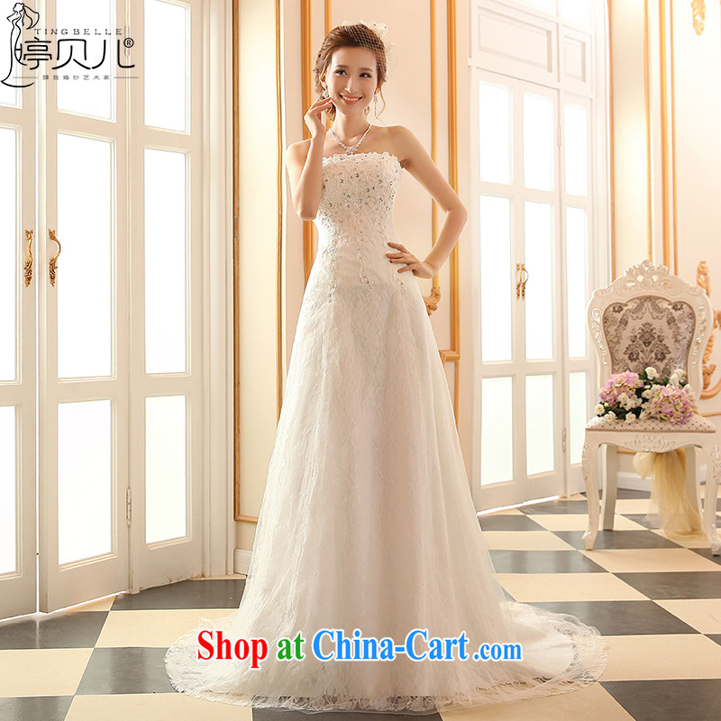 2015 new stylish wedding dresses bare chest strap lace beauty crowsfoot With marriages tail spring and summer tail wedding M
