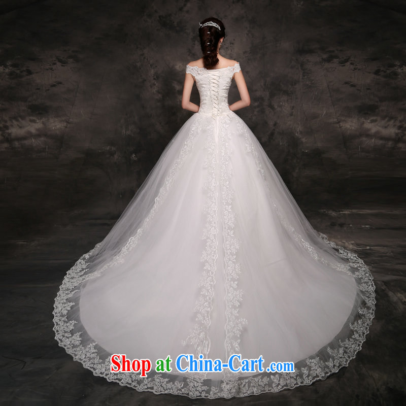 7 color 7 tone Korean version 2015 new wedding dresses video thin the Field shoulder lace tail marriages go nowhere yarn H 049 white with S, 7 color 7 tone, shopping on the Internet
