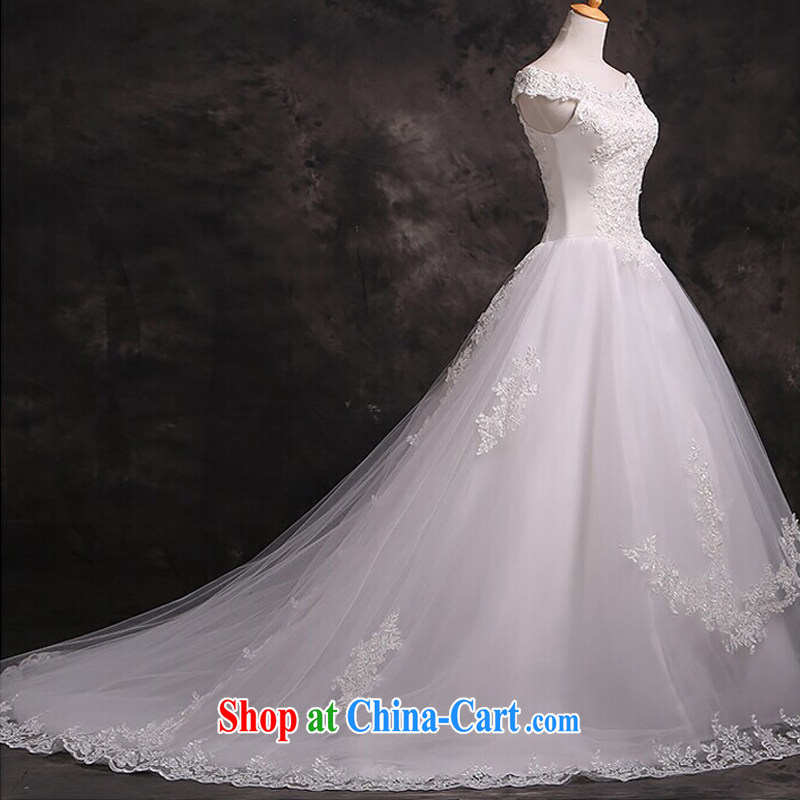7 color 7 tone Korean version 2015 new wedding dresses video thin the Field shoulder lace tail marriages go nowhere yarn H 049 white with S, 7 color 7 tone, shopping on the Internet