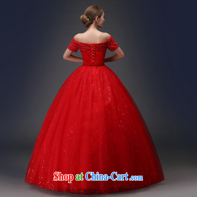 There is an embroidered field shoulder wedding dresses 2015 spring and summer new marriages Korean-style lace beauty with shaggy skirts HS 5612 red with XXXL paragraph 2 feet 4 waist Suzhou shipping, is by no means a bride, shopping on the Internet