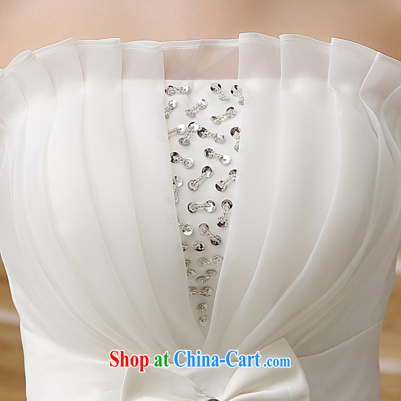 There is embroidery bridal 2015 new erase chest Korean marriage video thin with stylish and tied with the tail wedding white tailored is not final, is by no means a bride, and shopping on the Internet