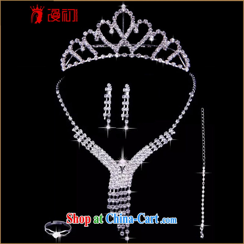 Early definition 2015 bridal jewelry 3 piece set Korean-style necklace earrings Crown headdress wedding jewelry wedding wedding accessories, diffuse, and shopping on the Internet