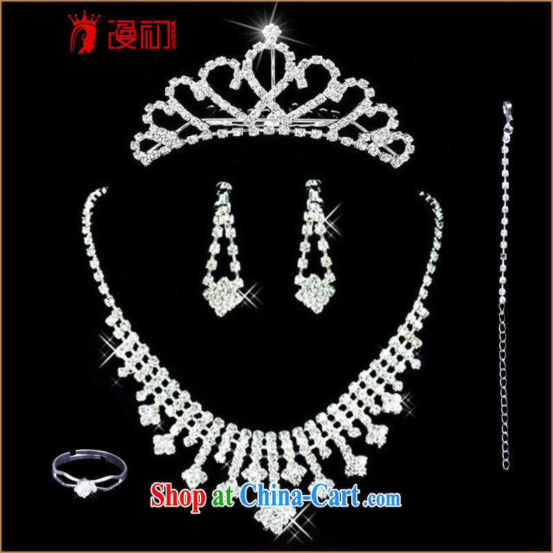 Early spread Korean-style necklace earrings crown and trim rings to link 2015 bridal jewelry set of 5 wedding jewelry wedding wedding accessories, diffuse, and shopping on the Internet