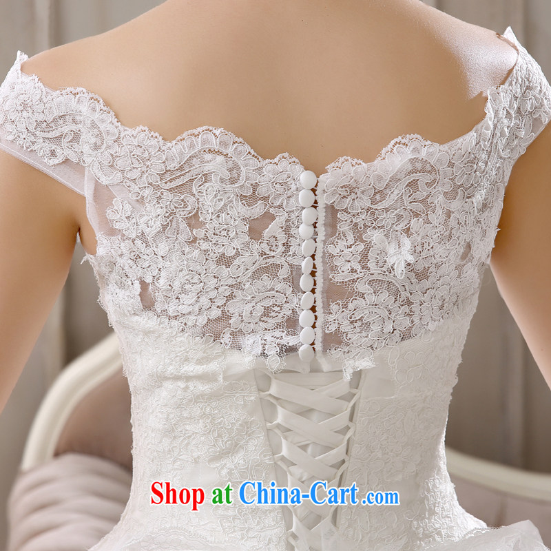 Honey, bride a shoulder for larger wedding with Princess lace marriages with a sleek new graphics thin wedding tailored wedding white XXL, honey, bride, shopping on the Internet