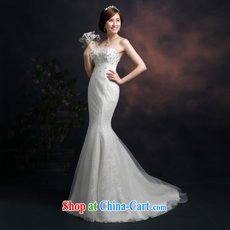 Ting Beverly wedding dresses 2015 new spring and summer Korean stylish wedding-tail end crowsfoot Mary Magdalene Beauty Chest graphics thin tied with a large, white XXL Ting, Beverly (tingbeier), online shopping
