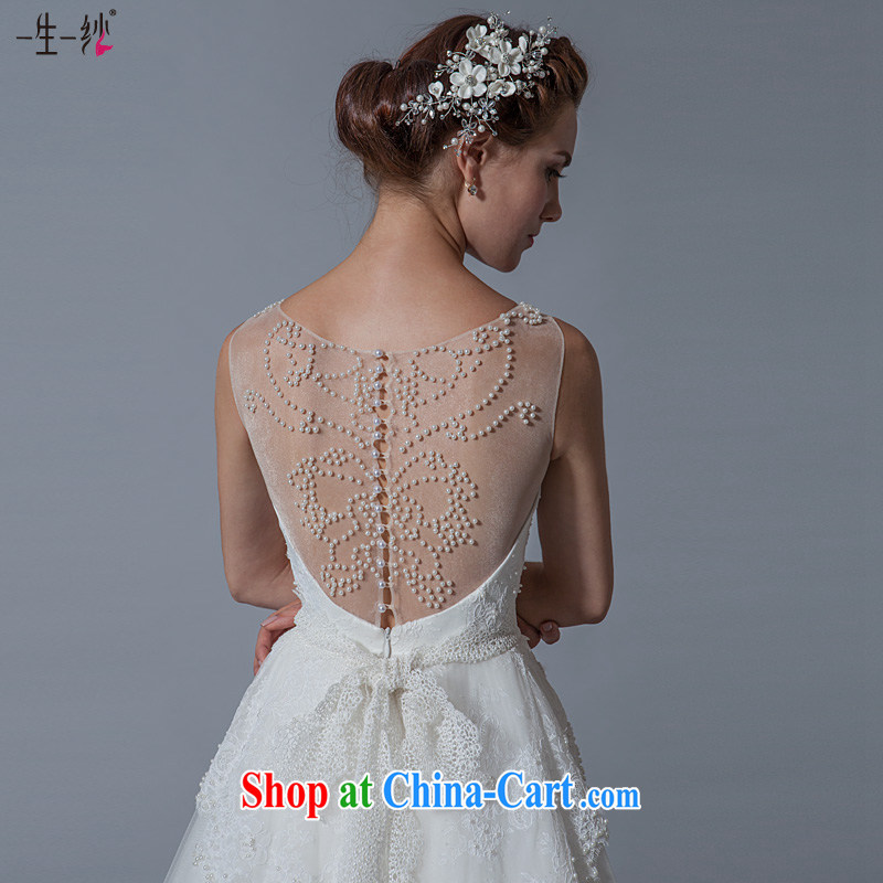 A lifetime by 2015 new, Japan, and South Korea high-waist the Field shoulder Pearl wedding butterfly pattern with wedding 40141082 white XXL code 30 days pre-sale, a yarn, shopping on the Internet