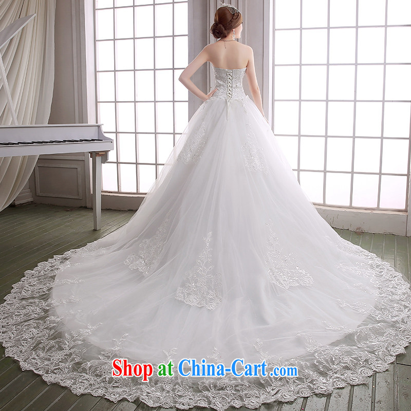 Ting Beverly wedding dresses 2015 Spring Summer fashion drill wiped chest antique lace long-tail Korean-style beauty wedding dress white L Ting, Beverly (tingbeier), online shopping