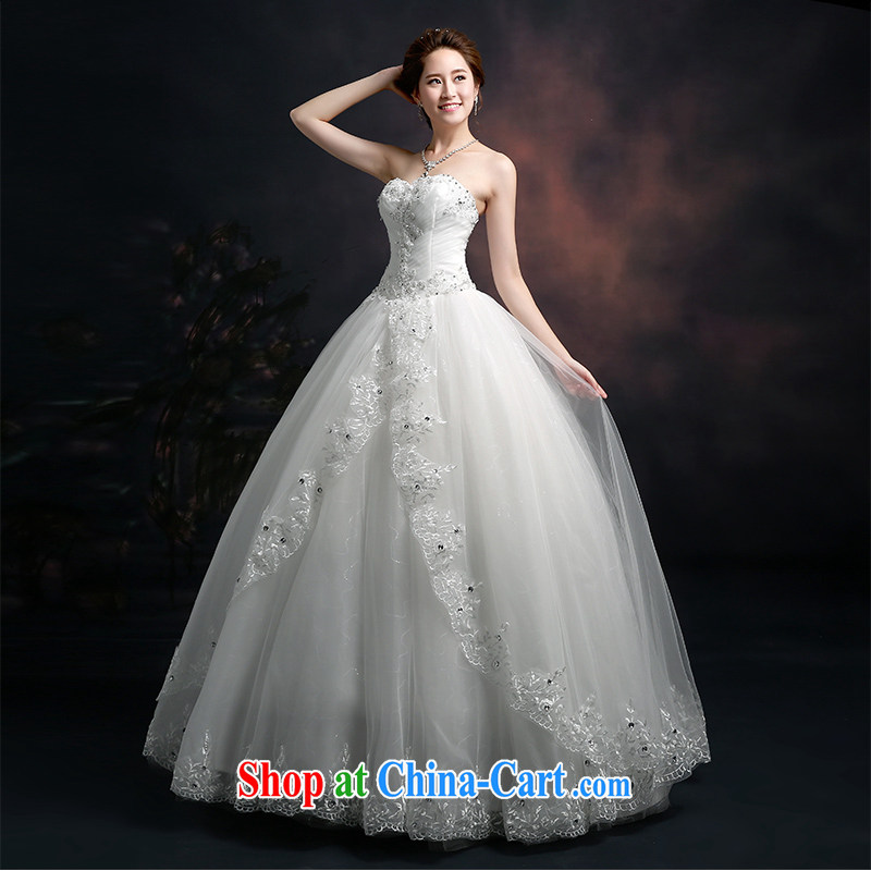 Ting Beverly 2015 new spring and summer wedding heart-shaped bare chest Korean fashion lace wedding dresses the waist graphics thin tie-bow-tie white XXL Ting, Beverly (tingbeier), online shopping