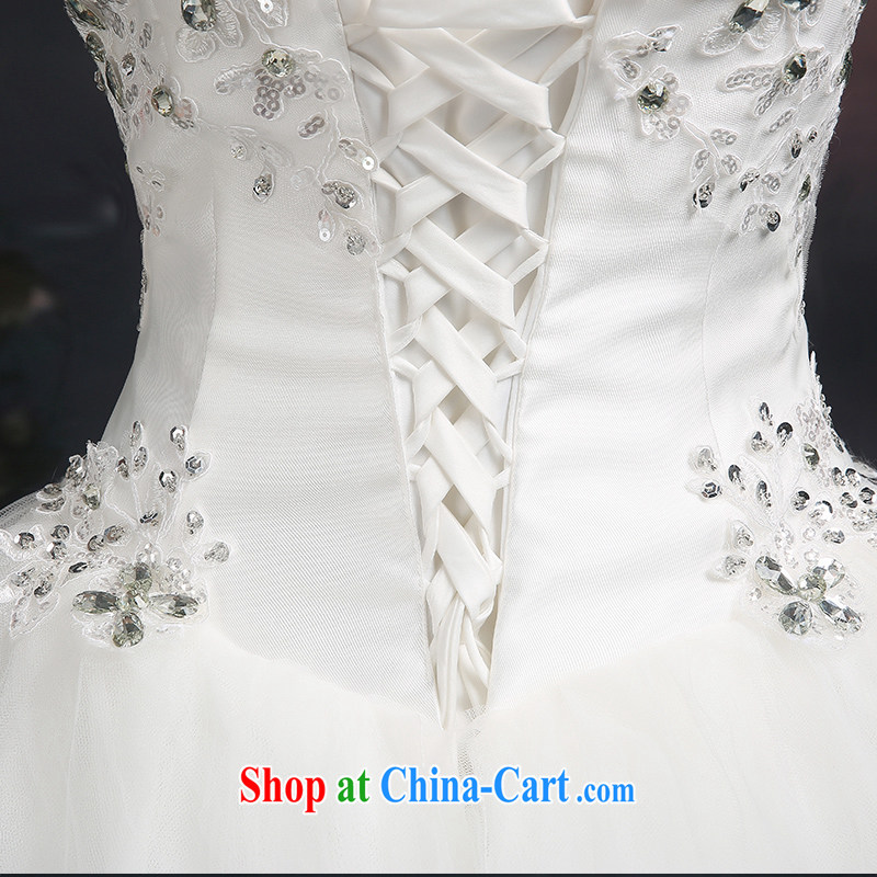 Ting Beverly wedding dresses new 2015 new spring and summer wood drill and elegant white the code with his chest bare in cultivating waist shaggy dress girls white XXL Ting, Beverly (tingbeier), online shopping