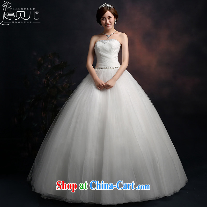 Ting Beverly wedding dresses 2015 spring and summer new stylish Korean wiped chest wedding beauty graphics thin strap with white XXL