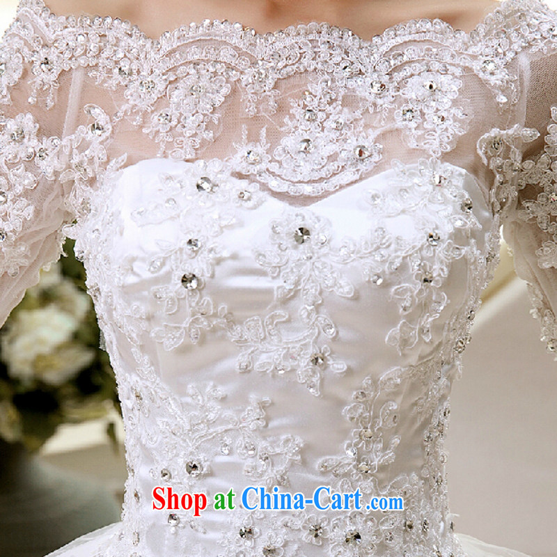 Yong-yan and wedding dresses new 2015 autumn and winter, the Field shoulder collar cuff Korean fashion bridal marriage with a strap white S, Yong Yan good offices, shopping on the Internet