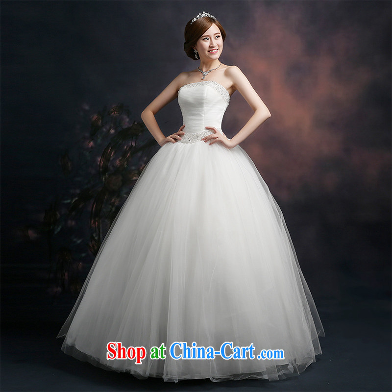 Ting Beverly wiped chest wedding 2015 New Spring Summer autumn Korean version cultivating graphics thin wedding dresses wood drill large code tie-in with white XXL Ting, Beverly (tingbeier), online shopping