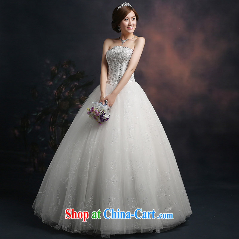 Ting Beverly wedding dresses 2015 new spring and summer stylish Korean wiped his chest wedding, tie-down graphics thin lace with inserts, drill white XXL Ting, Beverly (tingbeier), online shopping