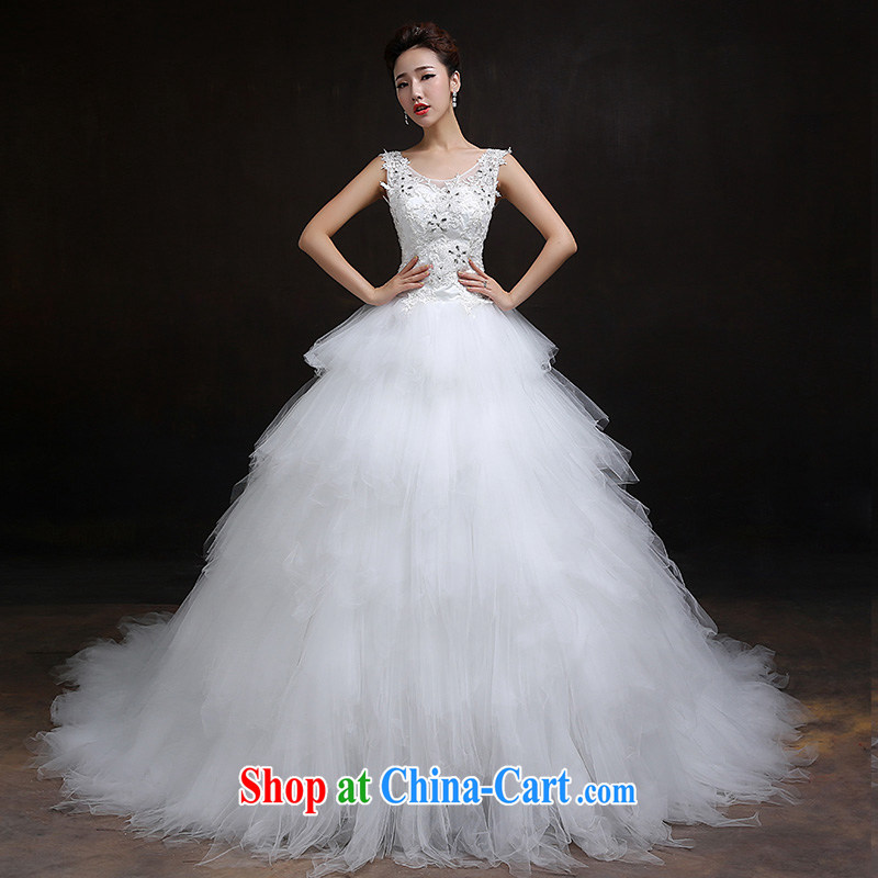 According to Lin Sa 2015 new marriages wedding dresses retro lace-up waist graphics thin the Field shoulder the tail wedding custom, code, in accordance with Elizabeth Lin, shopping on the Internet