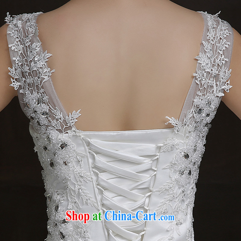 According to Lin Sa 2015 new marriages wedding dresses retro lace-up waist graphics thin the Field shoulder the tail wedding custom, code, in accordance with Elizabeth Lin, shopping on the Internet