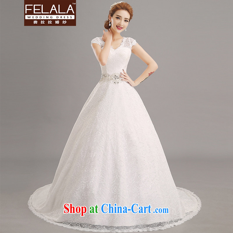 Ferrara 2015 new wedding dresses bridal wedding larger retro lace-wood drill tail wedding dresses XL _2 feet 2_