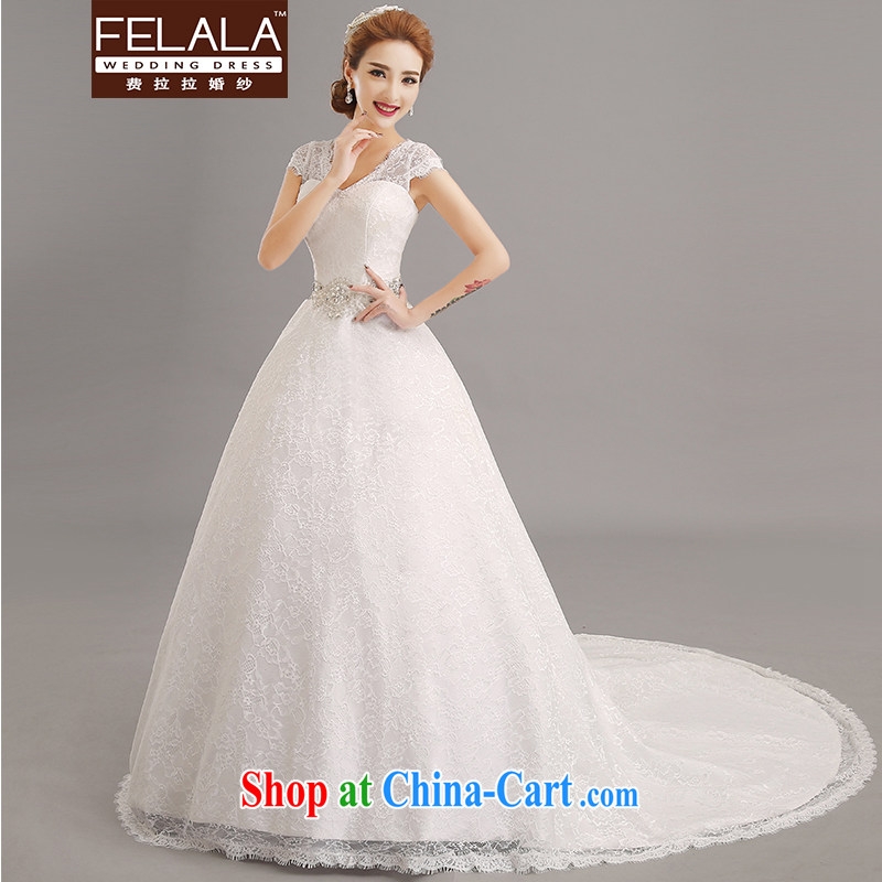 Ferrara 2015 new wedding dresses bridal wedding large code retro lace-wood drill tail wedding dresses XL (2 feet 2), Ferrara wedding (FELALA), online shopping