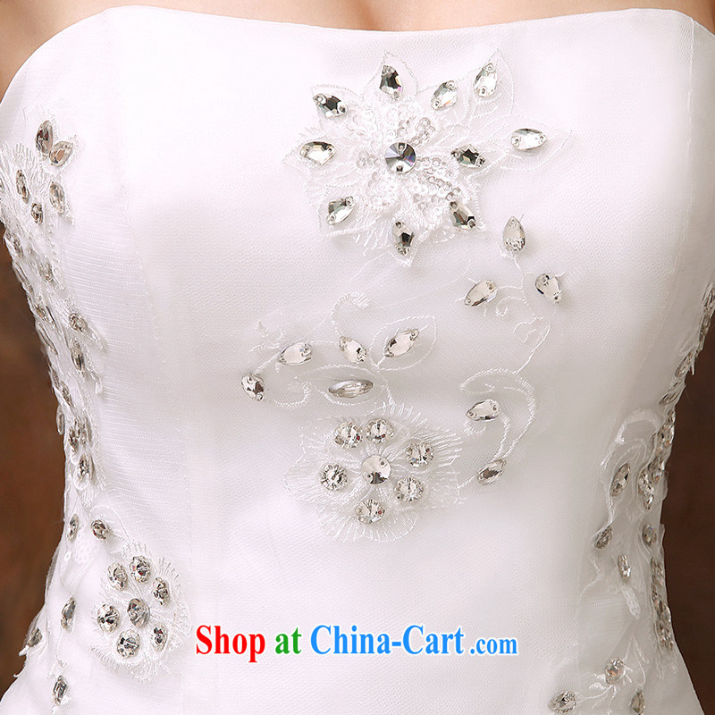 2014 new stylish erase chest wedding bridal dresses Korean-style minimalist A with shaggy dress with Pearl hunsha tailored contact customer service, according to Lin, Elizabeth, and shopping on the Internet