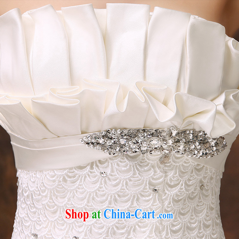 2015 new stylish wedding dresses Korean version in short about the shoulder-waist crowsfoot graphics thin lace-tail strap retro tailored contact customer service, according to Lin, Elizabeth, and shopping on the Internet