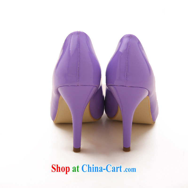 Lisa Donald Rumsfeld's new tips, wedding shoes, shoes and shoes stage performances, shoes, summer, autumn and winter, women's footwear M 900 light purple 39, 8 cm high, and love so Pang, online shopping