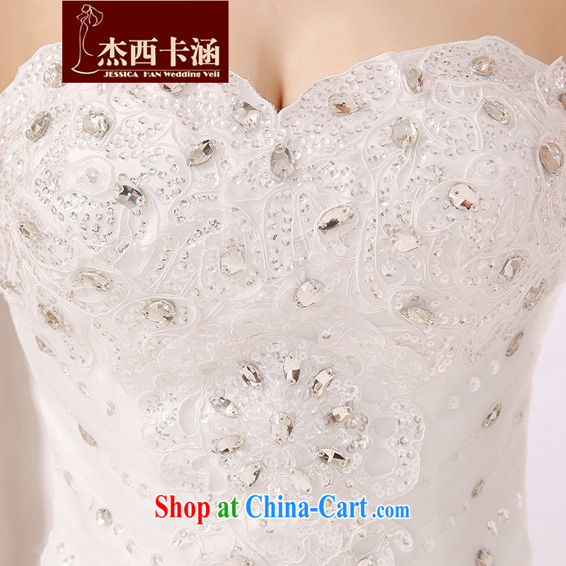 Jessica covered by wedding dresses 2014 new stylish and wiped his chest, winter bridal wedding lace Korean Beauty tie graphics thin diamond white 2151 white XXXL, Jessica (jessica han), and, on-line shopping