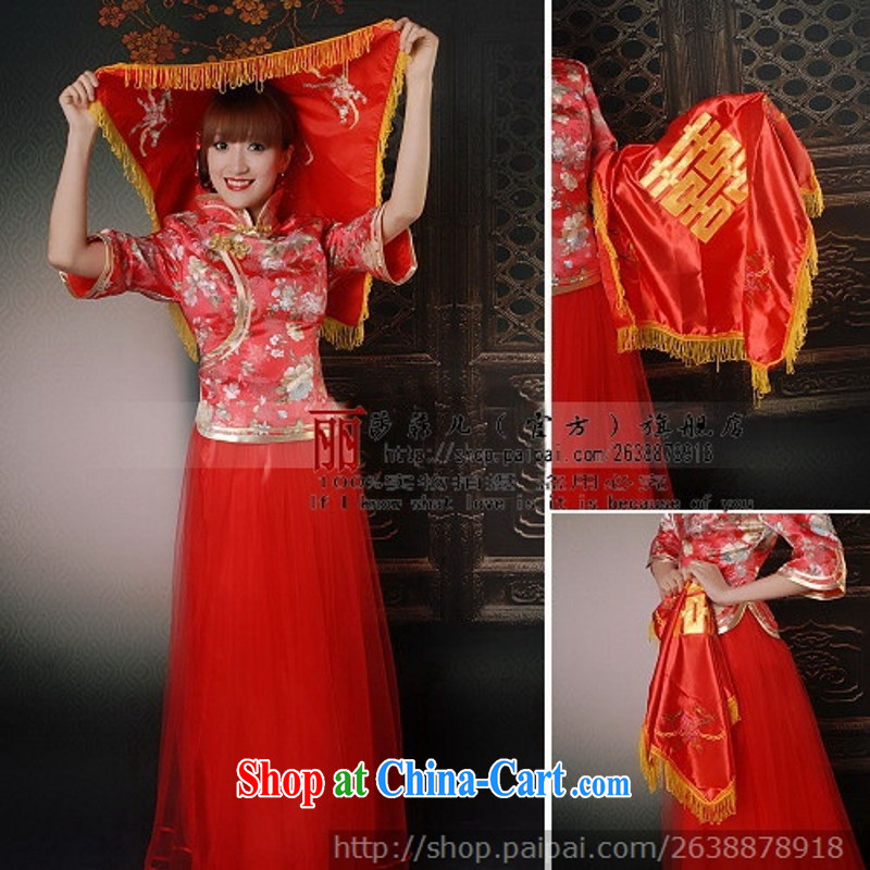 Lisa Filipino child bride's red-hi, Chinese qipao 100 ground bridal ebullient red cover and red, and a love so Pang, shopping on the Internet