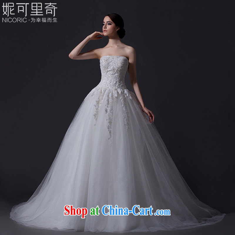 High-end bridal wedding dresses new 2015 summer stylish antique chest bare lace a field shoulder long-tail female _in stock 7 - 10 days shipping_ tail 150 CM Advanced Customization 15 day shipping