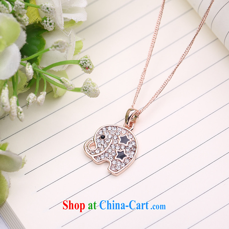 Ferrara 2015 new Korean titanium steel rose the lovely small as Flash water diamond necklace short clavicle link