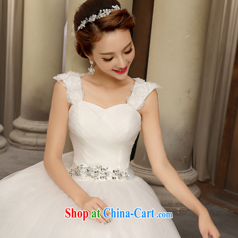 Honey, bride wedding dresses 2015 New Field shoulder collar with larger graphics thin marriages Korean Princess home yarn white XXL, honey, bride, shopping on the Internet
