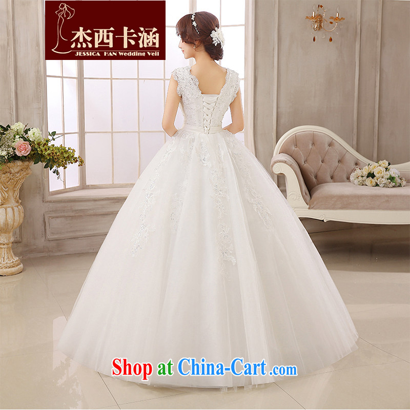 Jessica covers wedding dresses 2014 New Field shoulders V collar lace stylish marriages with skirts tied with cultivating video thin wood drill 2154 white XXL, Jessica (jessica han), and, on-line shopping