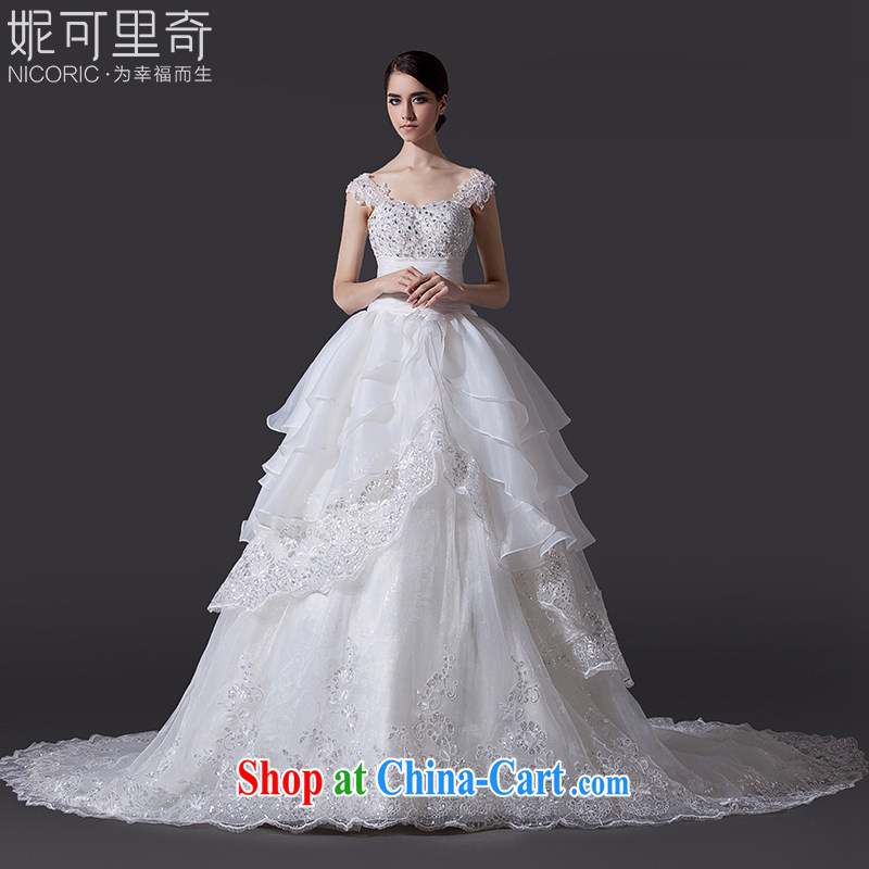 Bridal wedding dresses 2015 spring stylish double-shoulder wedding lace wedding long-tail wedding, wedding pregnant women can be customized wedding presided over marriage performed with, advanced customization 15 day shipping