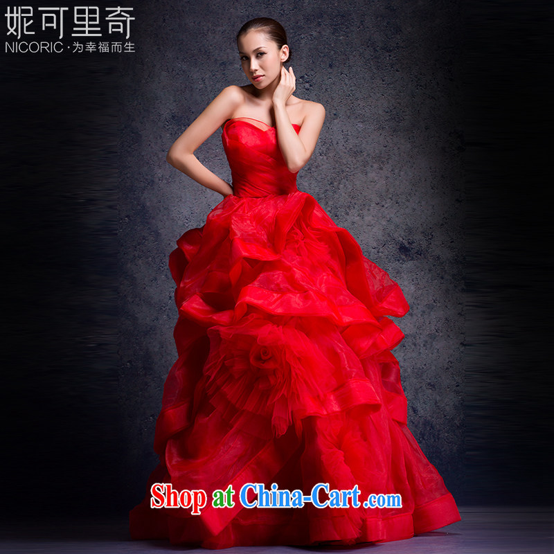 wedding dresses 2015 New Red wedding erase chest wedding with wedding pregnant larger wedding bridal marriage wedding toast stage moderator dress red Advanced Customization 15 day shipping