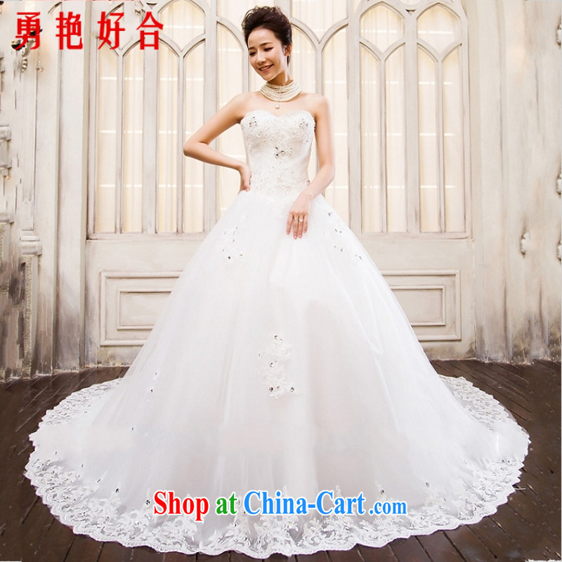 Yong-yan and 2015 new wedding dresses new long-tail 1.2 M bridal erase chest larger graphics thin lace pregnant custom wedding white custom size is not returned.
