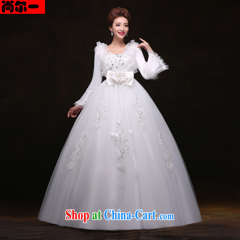 Still, 12,014 winter long-sleeved the cotton warm winter clothing wedding Korean tie-pregnant wedding yf 2363 white XXL