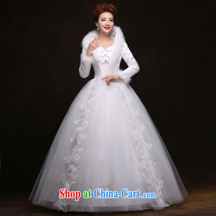 There's a winter clothes 2014 new winter wedding dresses long sleeved wool collar thick quilted wedding yf 6562 white XXL pictures, price, brand platters! Elections are good character, the national distribution, so why buy now enjoy more preferential! Health