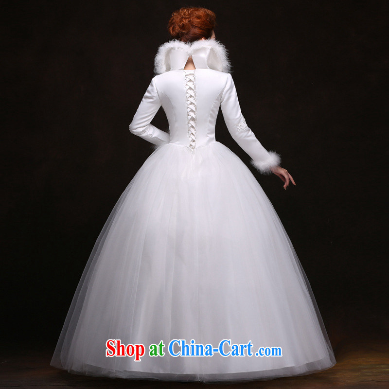 There's a winter clothes 2014 new winter wedding dresses long-sleeved wool collar thick quilted wedding yf 6562 white XXL, yet, and that, on-line shopping