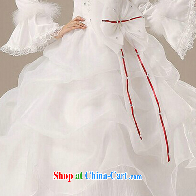It is also optimized their bridal winter clothes wedding hair collar, collar long-sleeved wedding dresses and cotton thick qh 1312 white XL, optimize color their swords into plowshares, and shopping on the Internet