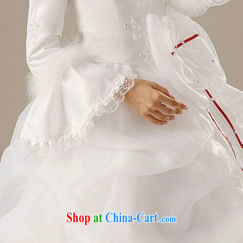 It is also optimized their bridal winter clothes wedding hair collar, collar long-sleeved wedding dresses and cotton thick qh 1312 white XL, optimize color their swords into plowshares, and shopping on the Internet