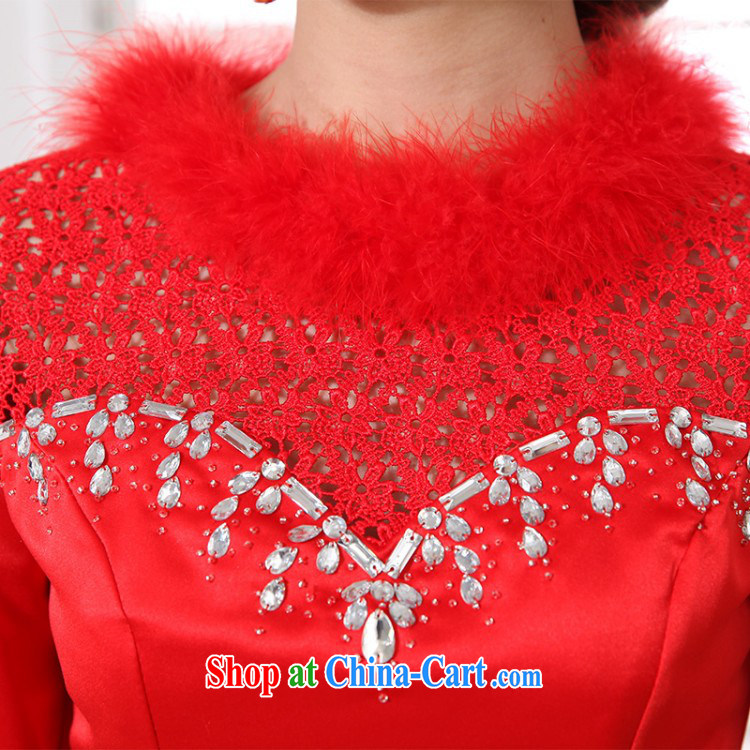 bridal dresses long sleeved dresses fall with new 2014 red toast winter clothing marriage dress short large code M pieced pictures, price, brand platters! Elections are good character, the national distribution, so why buy now enjoy more preferential! Health