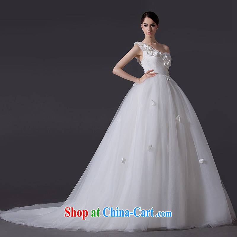 Kidman, summer 2015 new stylish simplicity and elegant single shoulder manually flowers bridal wedding dresses good quality fabrics a purely manual sewing tail 200 CM Advanced Customization 15 Day Shipping, Nicole Richie (Nicole Richie), online shopping