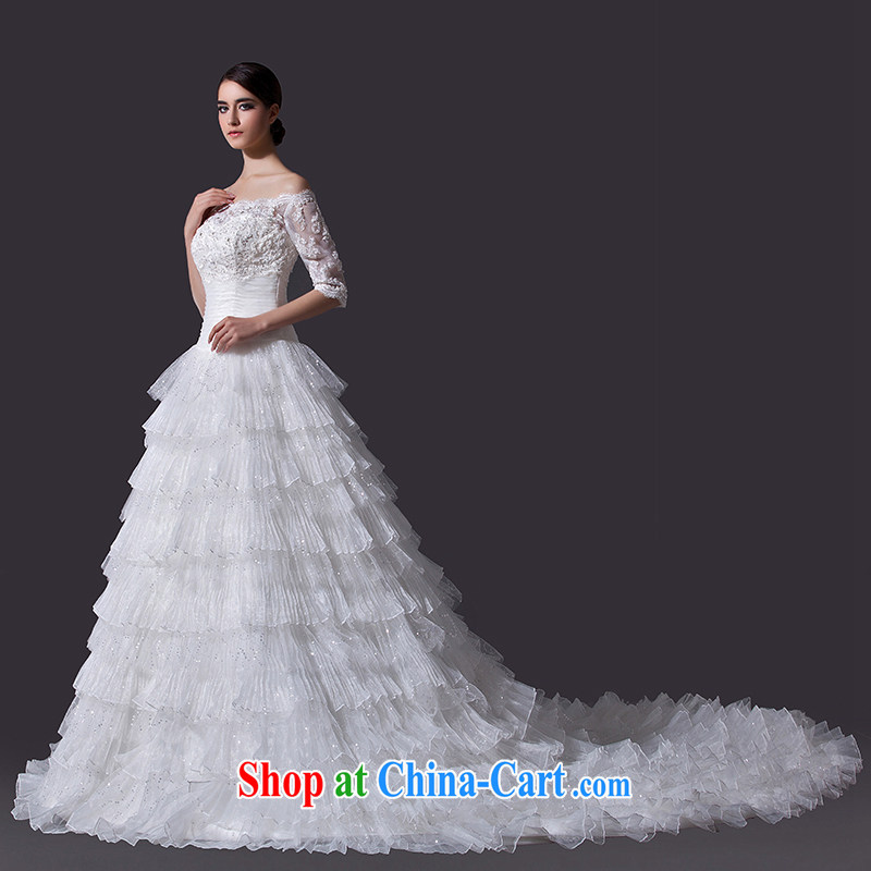 Kidman, summer 2015 new, elegant and well refined antique field shoulder cake skirt long-tail bridal wedding dresses hand value-tail 200 CM Advanced Customization 15 Day Shipping, Nicole Richie (Nicole Richie), online shopping
